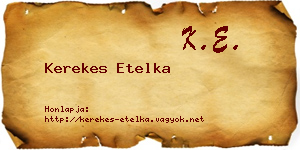 Kerekes Etelka névjegykártya